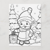 Festliche Elf-Kinder-Färbung Postkarte (Vorderseite)