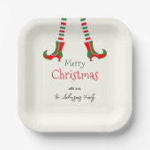 Festliche Elf Legs Frohe Weihnachten Pappteller (Vorderseite)