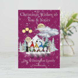 Festliche Elf Quartett Familienweihnachtswohnung Karte