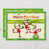 Festliche Elfen Weihnachten Party/Event Einladunge Einladung (Vorne/Hinten)