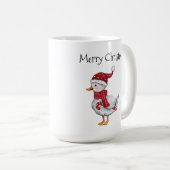 Festliche Ente mit Weihnachtsmannmütze Kaffeetasse (VorderseiteRechts)