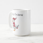 Festliche Ente mit Weihnachtsmannmütze Kaffeetasse (Vorderseite Links)
