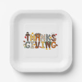 Festliche Erntedank Feste Türkei Fußball Blätter Pappteller (Vorderseite)