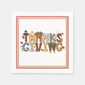 Festliche Erntedank Feste Türkei Fußball Blätter Serviette (Vorderseite)