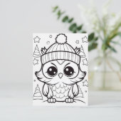 Festliche Eule-Färbung Postkarte (Stehend Vorderseite)