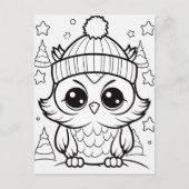 Festliche Eule-Färbung Postkarte (Vorderseite)