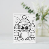 festliche Eulenfärbung Postkarte (Stehend Vorderseite)