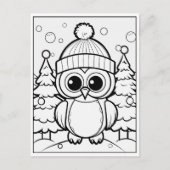festliche Eulenfärbung Postkarte (Vorderseite)