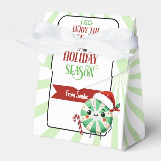 Festliche Exit-Mint-Ferienkarte mit Individuelle N Geschenkschachtel (Vorderseite)