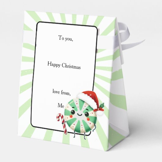 Festliche Exit-Mint-Ferienkarte mit Individuelle N Geschenkschachtel (Rückseite)