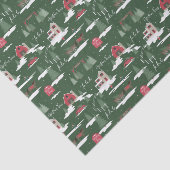 Festliche Fa La Vintage Weihnachtsbaum Farm Szene Seidenpapier (Ausschnitt)