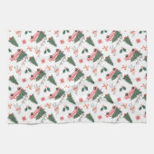 Festliche Fala Weihnachtsbaum Vintag Pink Retro Va Geschirrtuch (Horizontal)