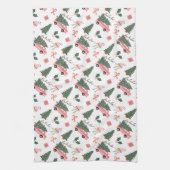 Festliche Fala Weihnachtsbaum Vintag Pink Retro Va Geschirrtuch (Vertikal)