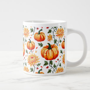 Festliche Fall Pumpkins und Chrysanthemen Jumbo-Tasse