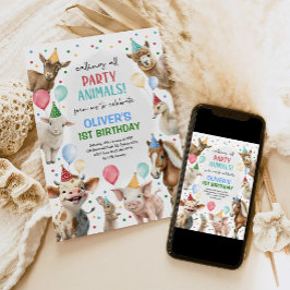 Festliche Farm Barnyard Party Tiere Boys Geburtsta Einladung