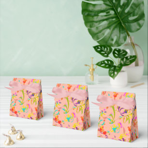 Festliche Feier Farbenfrohe Confetti über Orange Geschenkschachtel