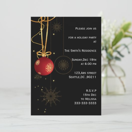 Festliche Feiertage Einladungen (Stehend Vorderseite)