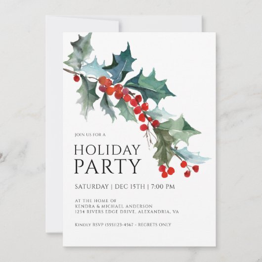 Festliche Feiertage mit den Beeren Einladung (Vorderseite)