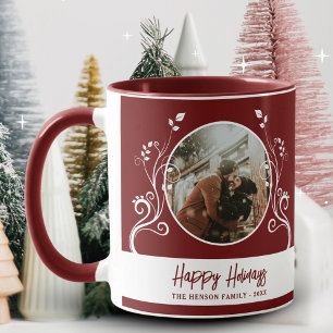 Festliche Feiertags-Folien Rot Familienfoto Tasse