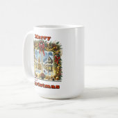 Festliche Fensteransicht mit Schnee Kaffeetasse (Vorderseite Links)