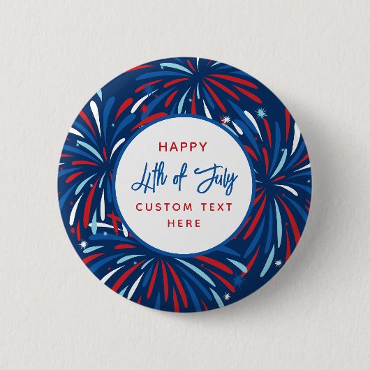 Festliche Feuerwerke Custom 4. Juli Party Button (Vorderseite)