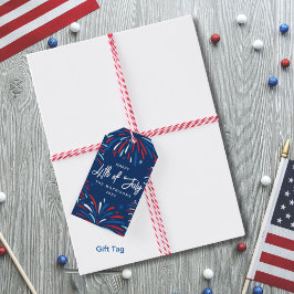 Festliche Feuerwerke Custom 4. Juli Party Geschenkanhänger