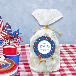 Festliche Feuerwerke Custom 4. Juli Party Runder Aufkleber