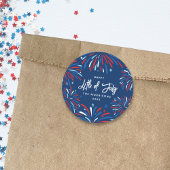 Festliche Feuerwerke Custom 4. Juli Party Runder Aufkleber