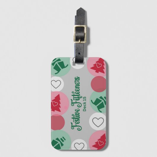 Festliche Fifteener Gepäckmarke Gepäckanhänger (Vorderseite Vertikal)