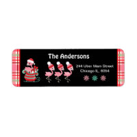 Festliche Flamingos und rosa Plaid