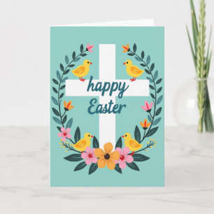 Festliche florale Kreuzkarte Karte