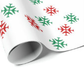 Festliche Flugzeug-Schneeflocken Geschenkpapier (Rolleneckpunkt)