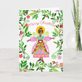 Festliche Folk Angel Afrikanisches Weihnachtsfest Karte
