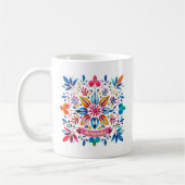 Festliche Folklore-Kunst Blumenmonogramm Weihnacht Kaffeetasse (Links)