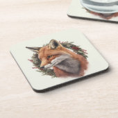 Festliche Fox Winterferien/Weihnachten Untersetzer (Linke Seite)