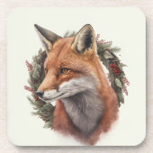 Festliche Fox Winterferien/Weihnachten Untersetzer (Vorderseite)