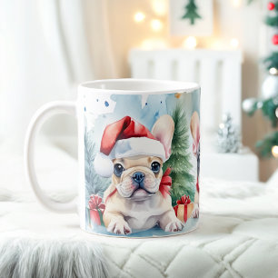Festliche französische Bulldogs Weihnachts-Tasse Kaffeetasse