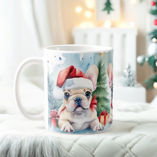 Festliche französische Bulldogs Weihnachts-Tasse Kaffeetasse
