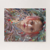 Festliche Frau in Weihnachtsgarland verkleidet Puzzle (Horizontal)