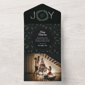 Festliche Freude Weihnachtsfeier Moss 1 Foto All In One Einladung (Innen Boden)