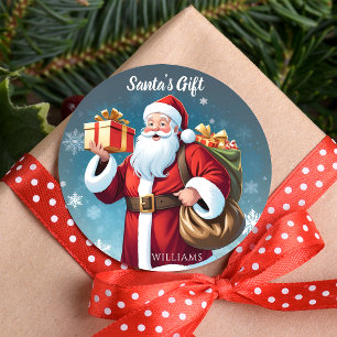 Festliche Freudige Weihnachtsmann-Geschenk-Weihnac Runder Aufkleber