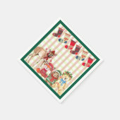 Festliche Freunde mit Geschenken und Strümpfen Serviette (Ecke)