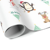 Festliche Freunde Weihnachtspenguin, Rentier, Schn Geschenkpapier (Rolleneckpunkt)