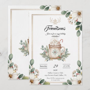 Festliche Friendsmas-Party-Einladung zum Ausdrucke Einladung