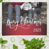 Festliche frohe Weihnachten mit DIY Foto Geschirrtuch (Gefaltet)