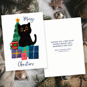 Festliche Frohe Weihnachten Niedlicher Black Cat K