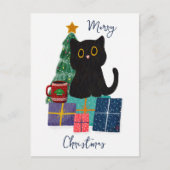 Festliche Frohe Weihnachten Niedlicher Black Cat K (Vorderseite)