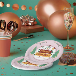 Festliche Frohe Weihnachten Papierplatte für das F Pappteller