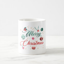 Festliche Frohe Weihnachten-Typografie mit Ornamen Kaffeetasse
