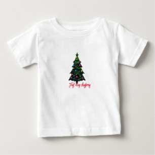 Festliche frohe Weihnachtsbaumen Baby T-shirt